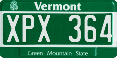 VT license plate XPX364