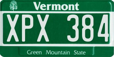 VT license plate XPX384