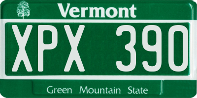 VT license plate XPX390