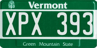 VT license plate XPX393