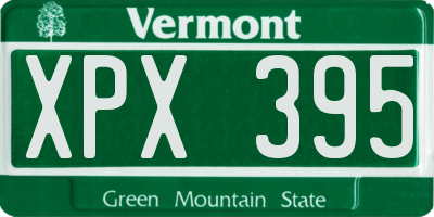 VT license plate XPX395