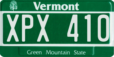 VT license plate XPX410