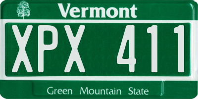 VT license plate XPX411