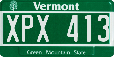 VT license plate XPX413