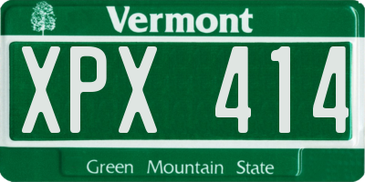 VT license plate XPX414
