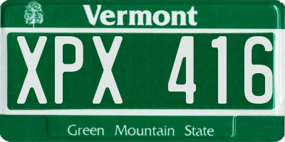 VT license plate XPX416