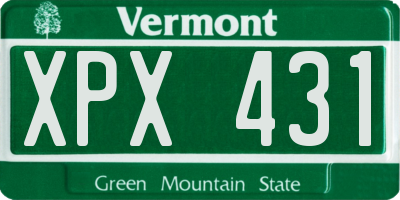 VT license plate XPX431