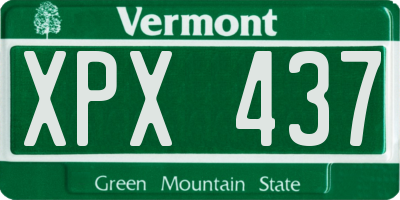 VT license plate XPX437