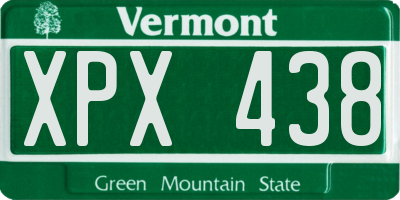VT license plate XPX438