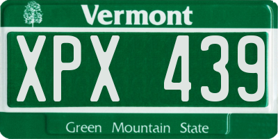 VT license plate XPX439