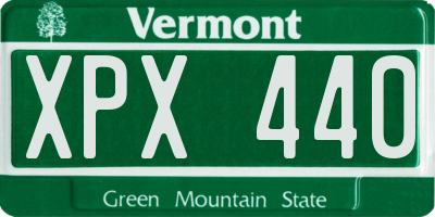 VT license plate XPX440
