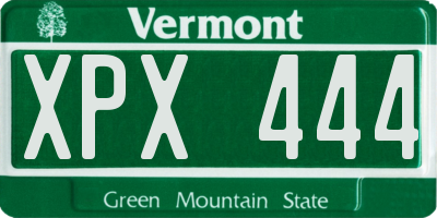 VT license plate XPX444