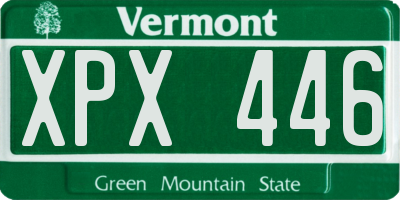 VT license plate XPX446