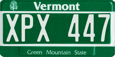 VT license plate XPX447