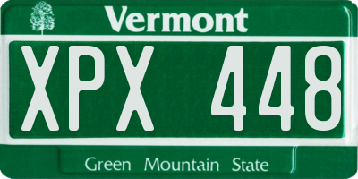 VT license plate XPX448