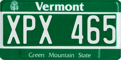 VT license plate XPX465