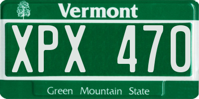 VT license plate XPX470