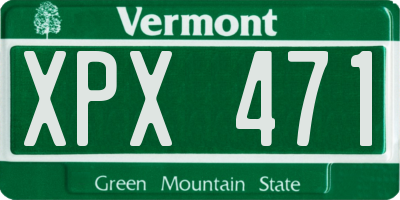 VT license plate XPX471