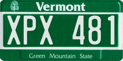 VT license plate XPX481
