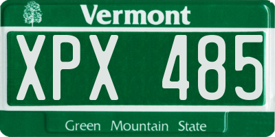 VT license plate XPX485