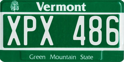 VT license plate XPX486