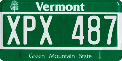 VT license plate XPX487