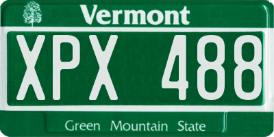 VT license plate XPX488