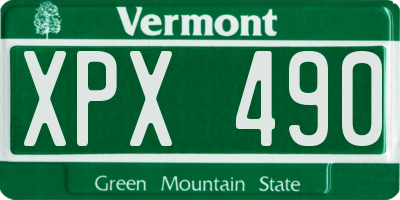 VT license plate XPX490