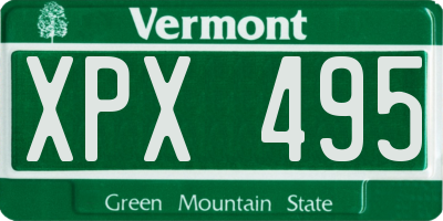 VT license plate XPX495