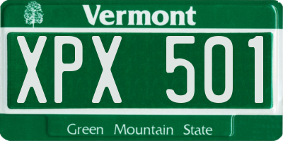 VT license plate XPX501