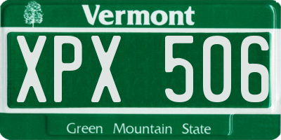 VT license plate XPX506