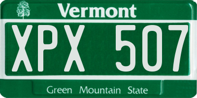 VT license plate XPX507
