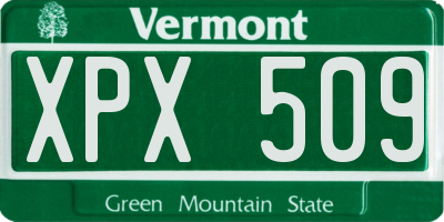 VT license plate XPX509