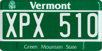 VT license plate XPX510