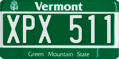 VT license plate XPX511
