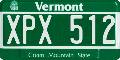 VT license plate XPX512