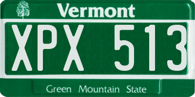 VT license plate XPX513