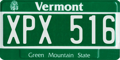 VT license plate XPX516
