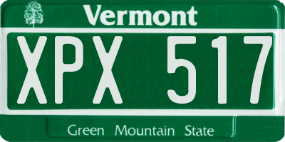 VT license plate XPX517