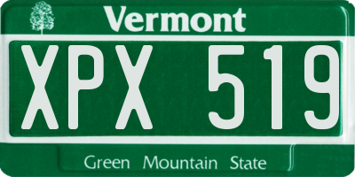 VT license plate XPX519