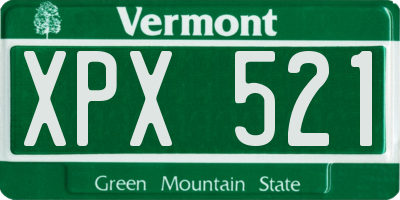 VT license plate XPX521