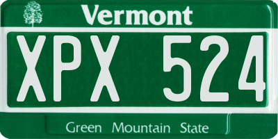 VT license plate XPX524