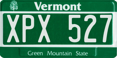 VT license plate XPX527