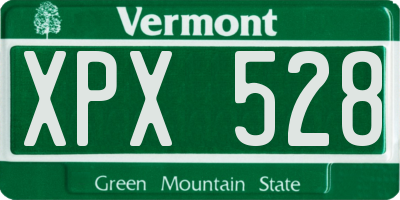 VT license plate XPX528