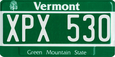 VT license plate XPX530