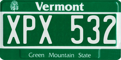 VT license plate XPX532