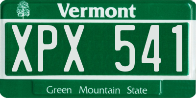 VT license plate XPX541