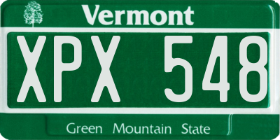 VT license plate XPX548