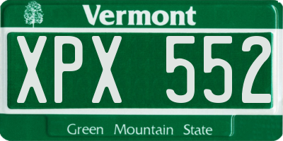 VT license plate XPX552