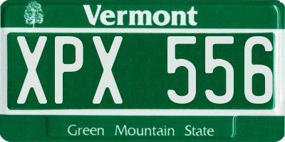 VT license plate XPX556